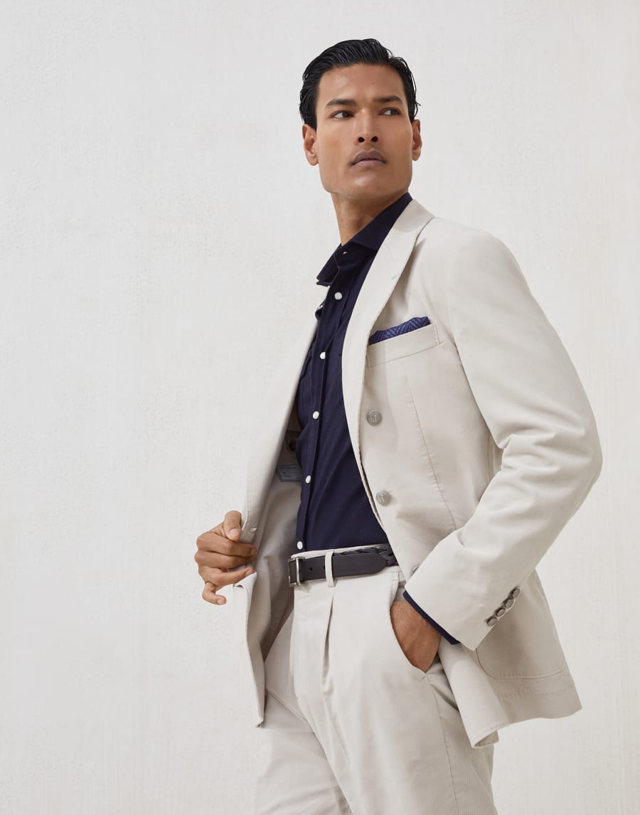ワンアンドハーフブレスト ジャケット アイボリー メンズ - Brunello Cucinelli