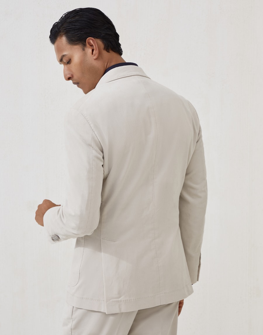One-and-a-half breasted blazer Ivory Man - Brunello Cucinelli