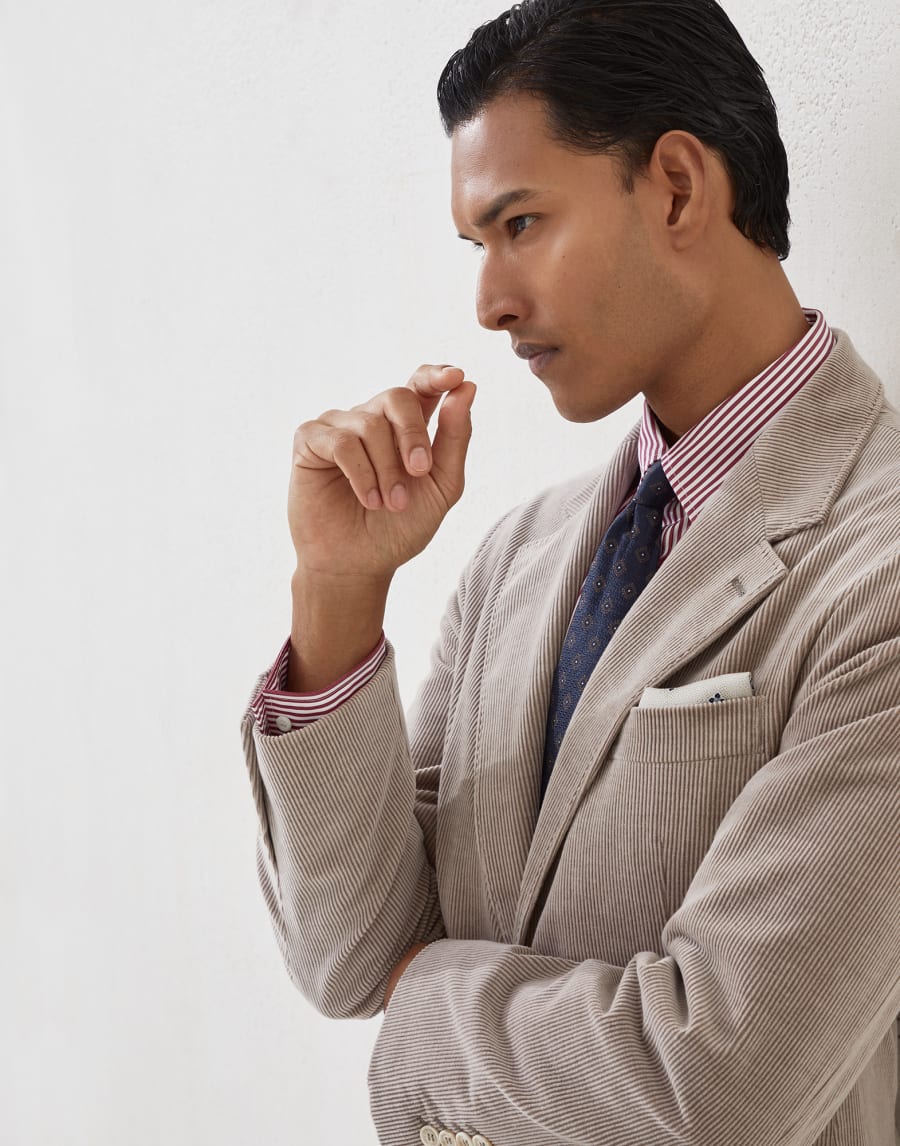 灯芯绒西装套装 深青棕色 男款 - Brunello Cucinelli