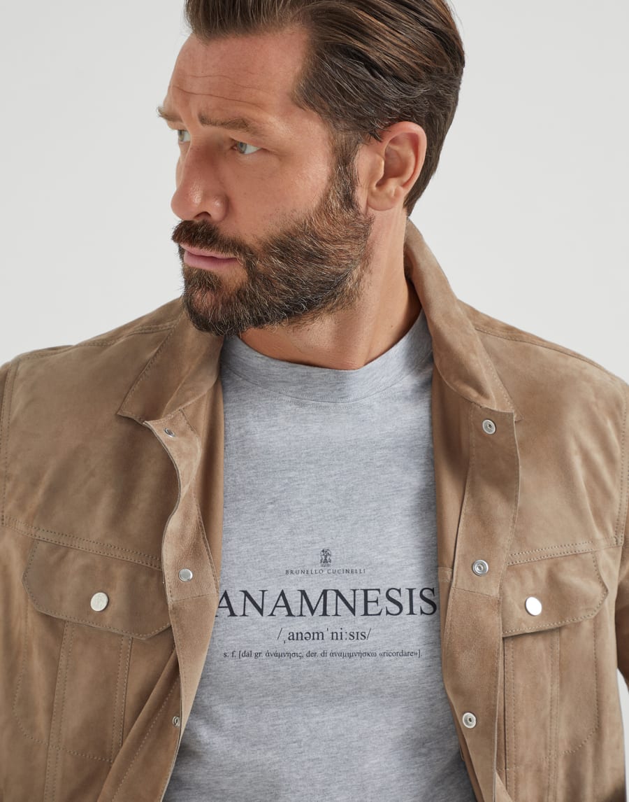 T-shirt with print Grey Man - Brunello Cucinelli