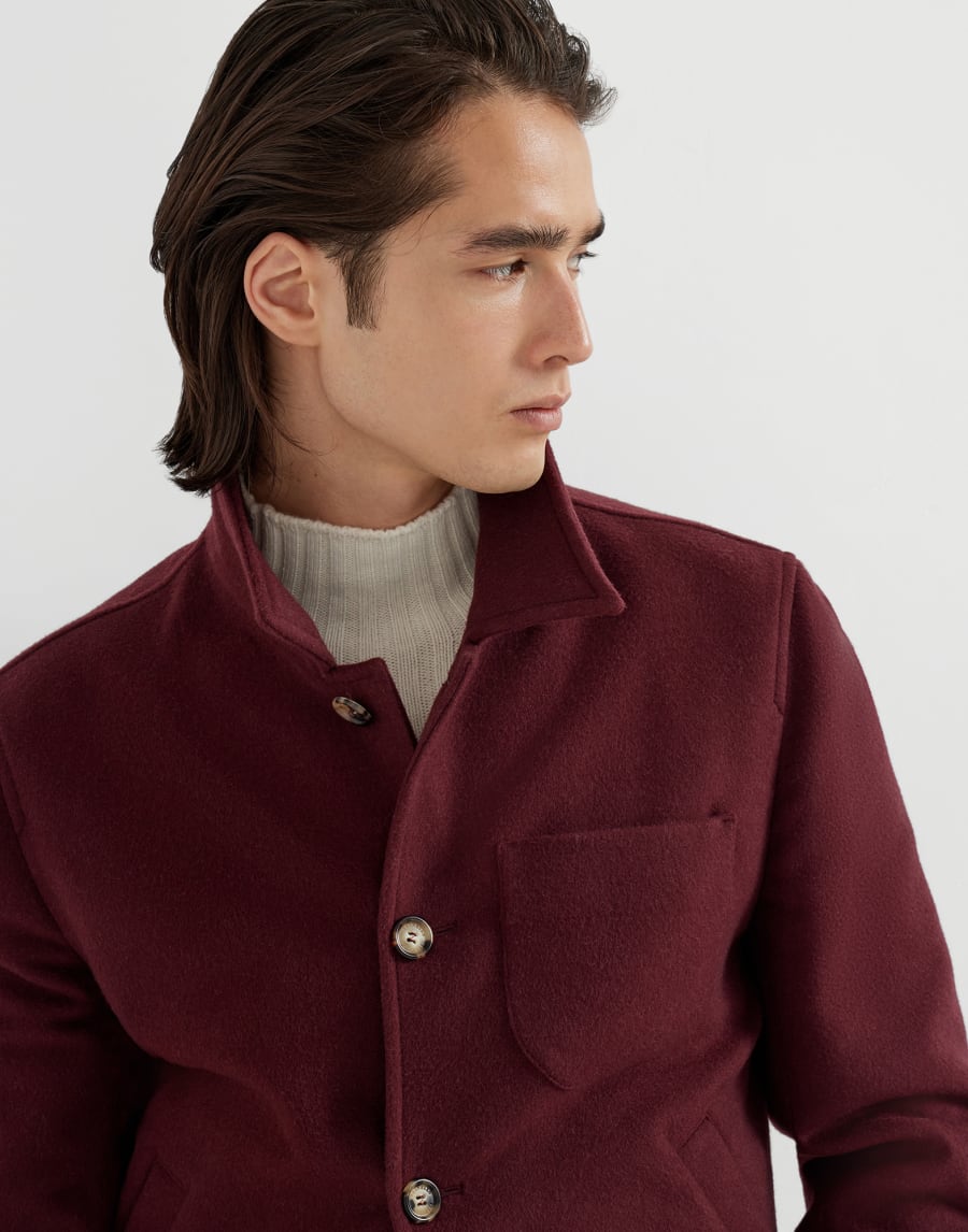Shirt-style bomber jacket Burgundy Man - Brunello Cucinelli