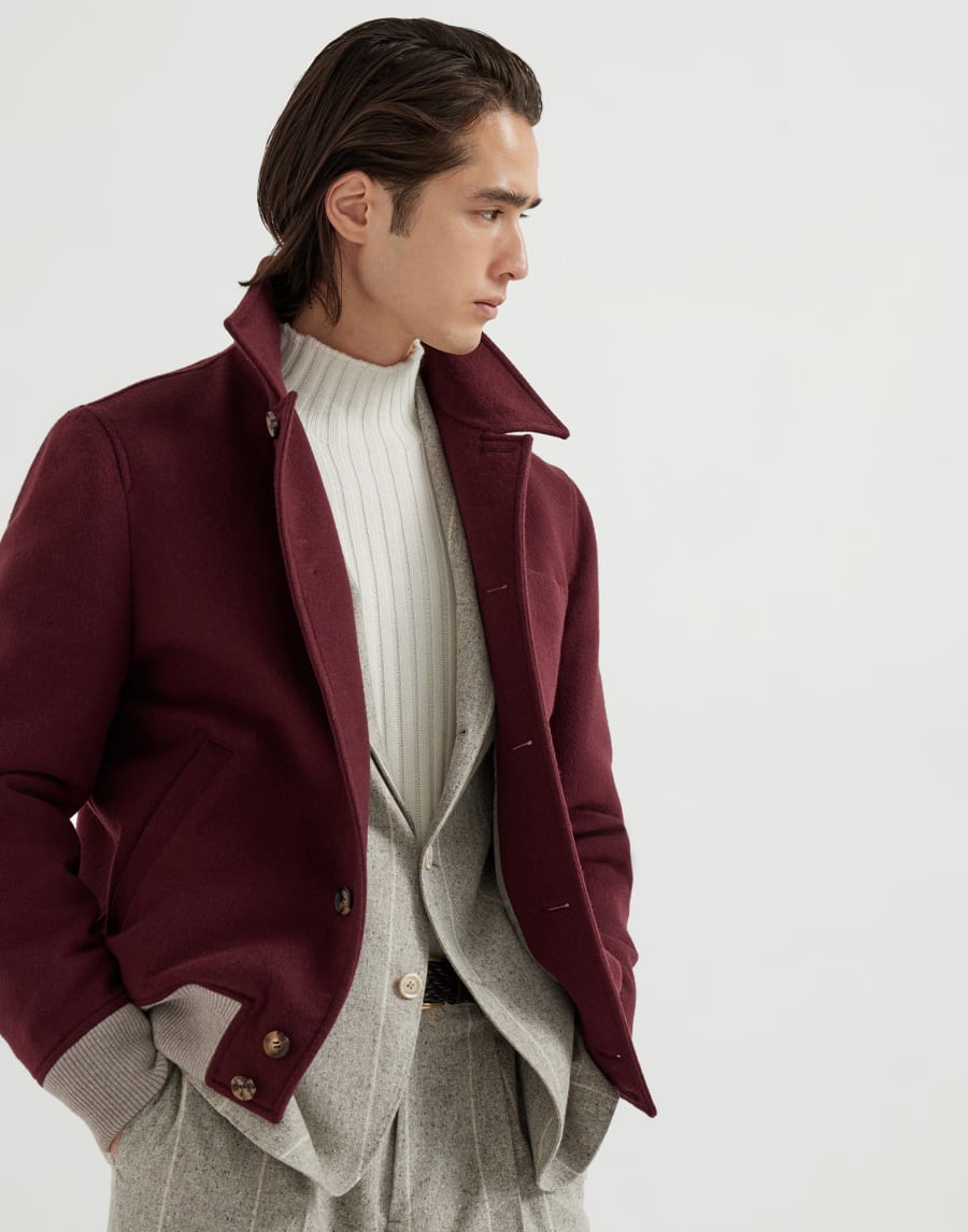 Bomber tipo camisa Bermellón Hombre - Brunello Cucinelli