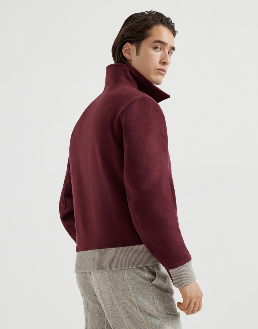 Shirt-style bomber jacket Burgundy Man - Brunello Cucinelli