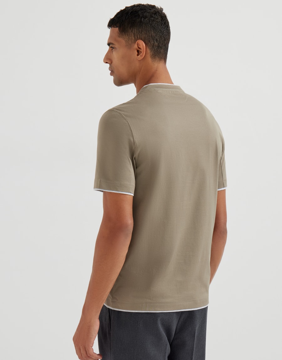 T-shirt with faux-layering Sage Man - Brunello Cucinelli