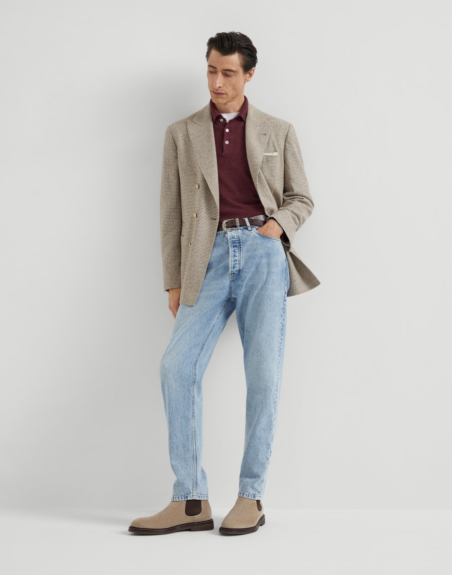 Gestrickte Poloshirt Amarant Herren - Brunello Cucinelli