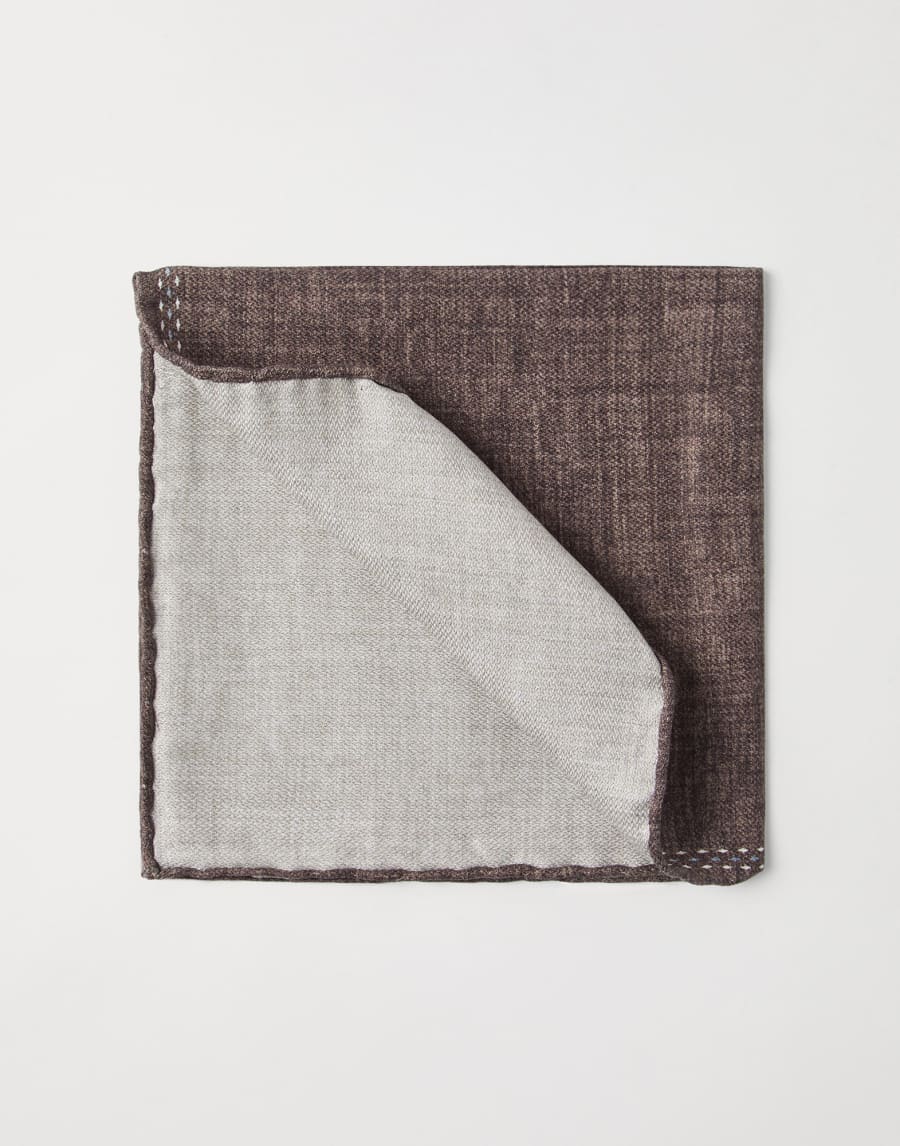 Silk pocket square Brown Man - Brunello Cucinelli
