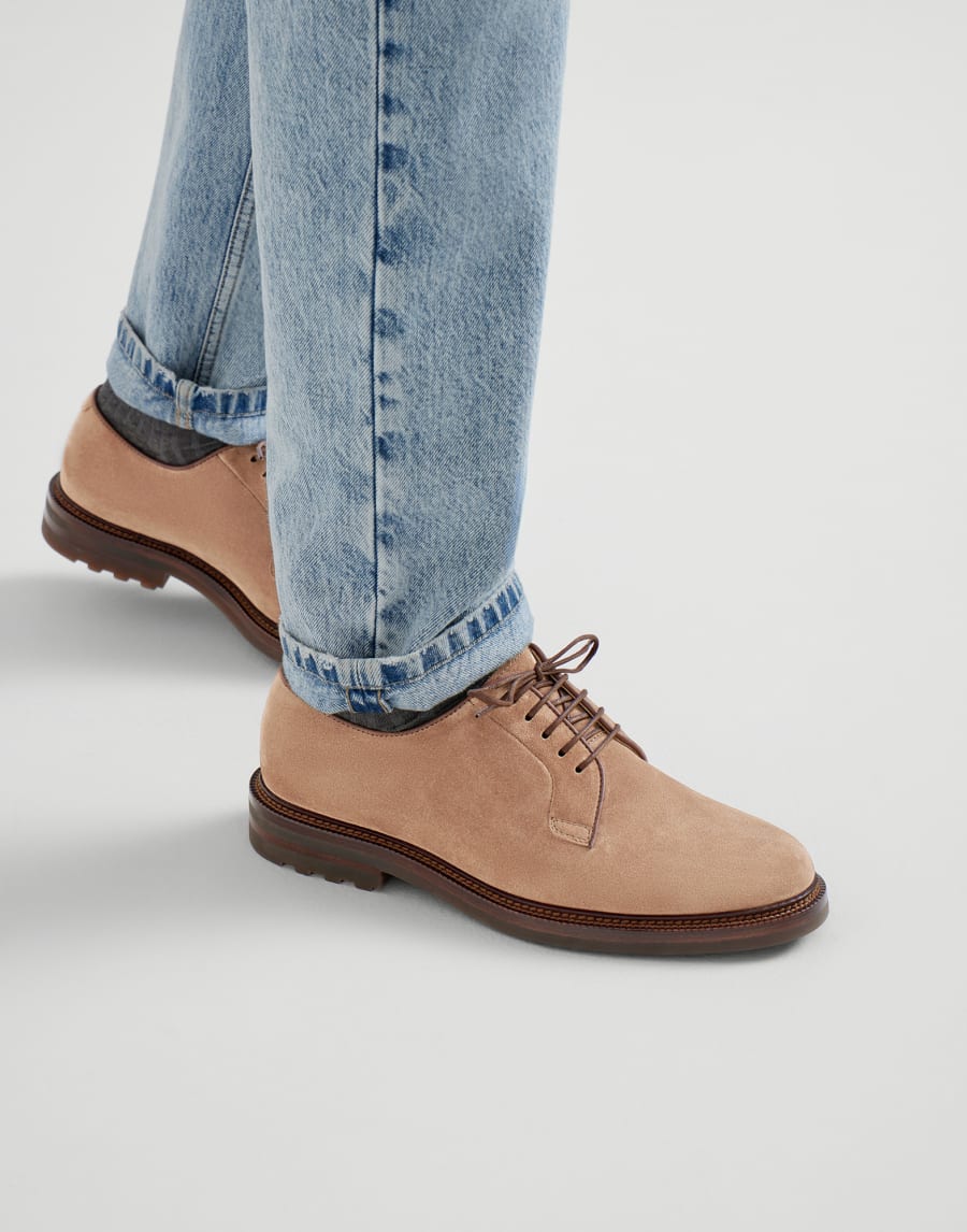 Suede derby Hazelnut Man - Brunello Cucinelli