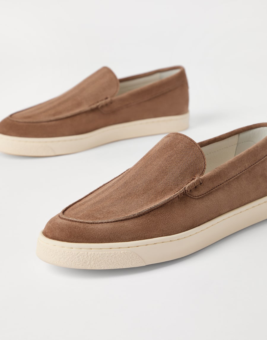 Suede loafers Hazelnut Man - Brunello Cucinelli