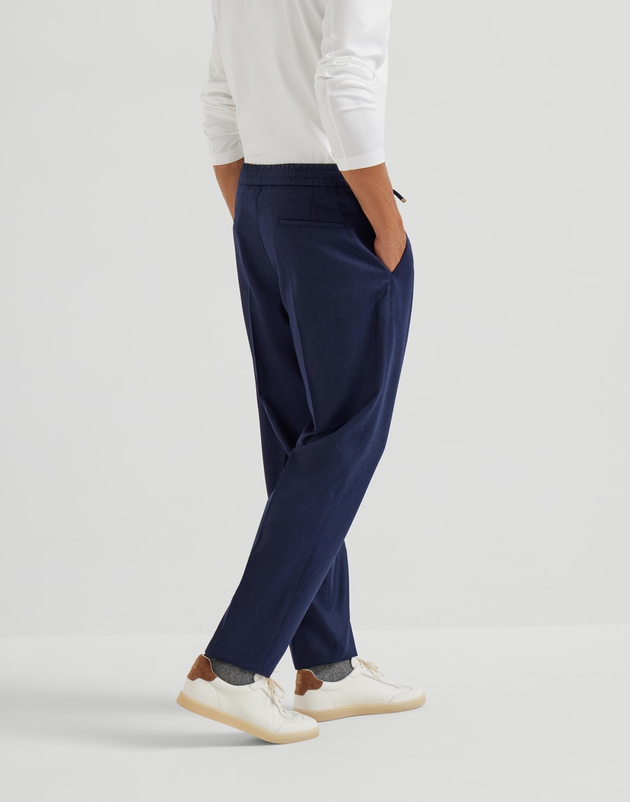 Pantalone in flanella di lana vergine Blu Marine Uomo - Brunello Cucinelli