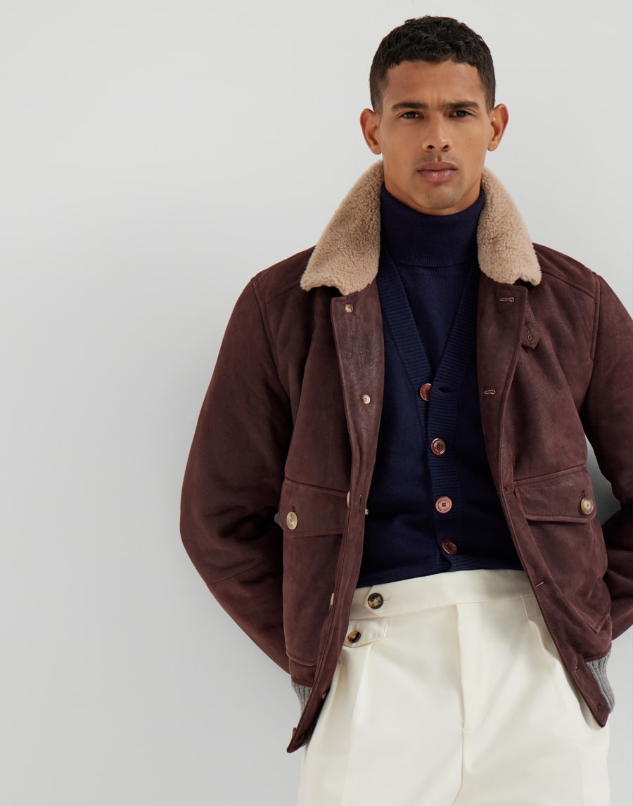 Cardigan in cashmere Blu Navy Uomo - Brunello Cucinelli