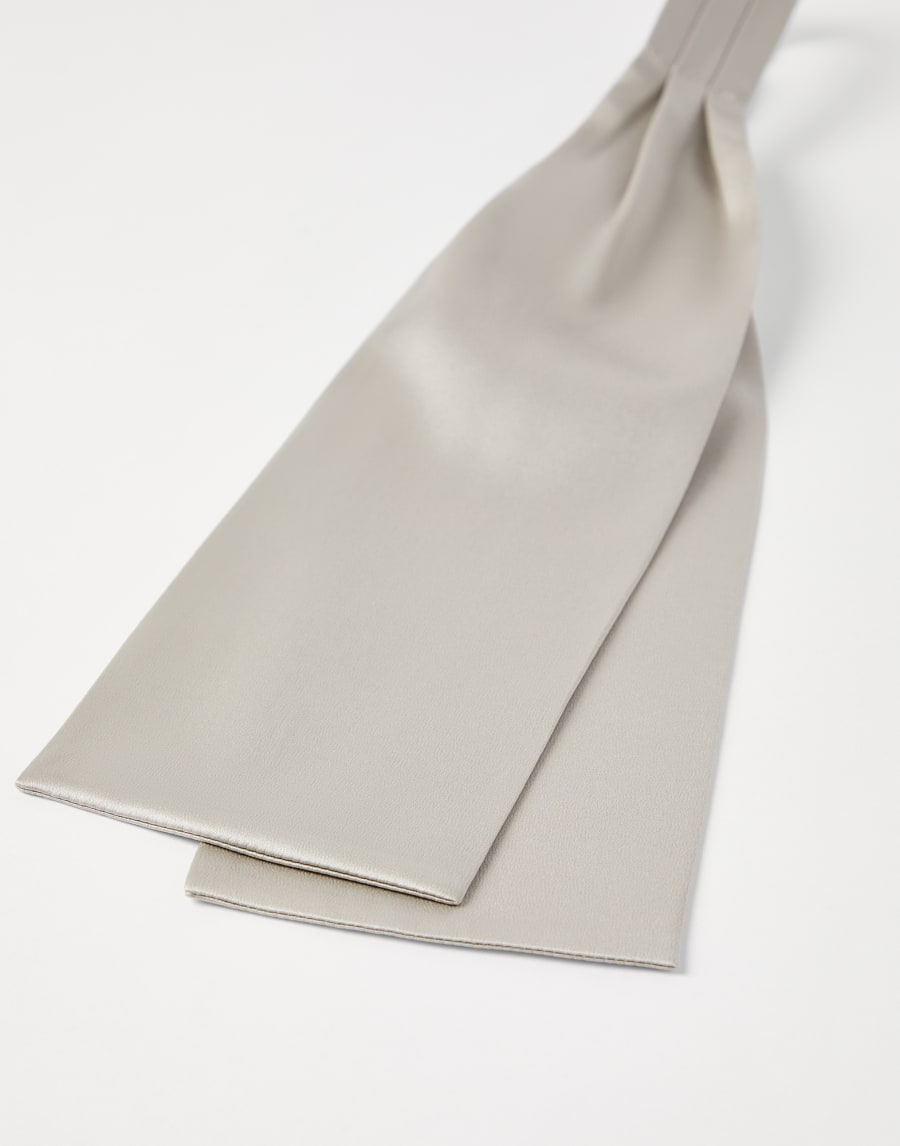 Stretch silk satin jabot Beige Silk Woman - Brunello Cucinelli