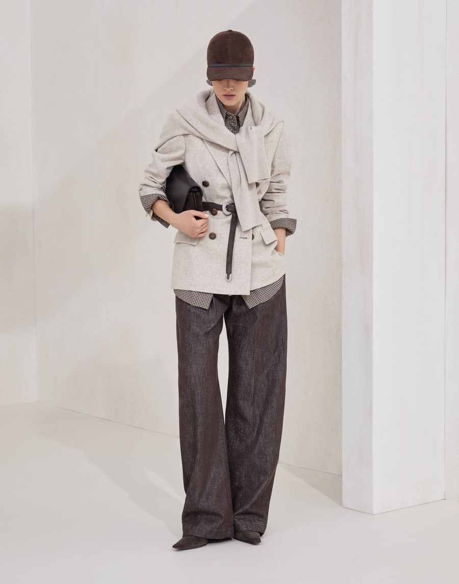 Virgin wool check shirt Multicoloured Woman - Brunello Cucinelli