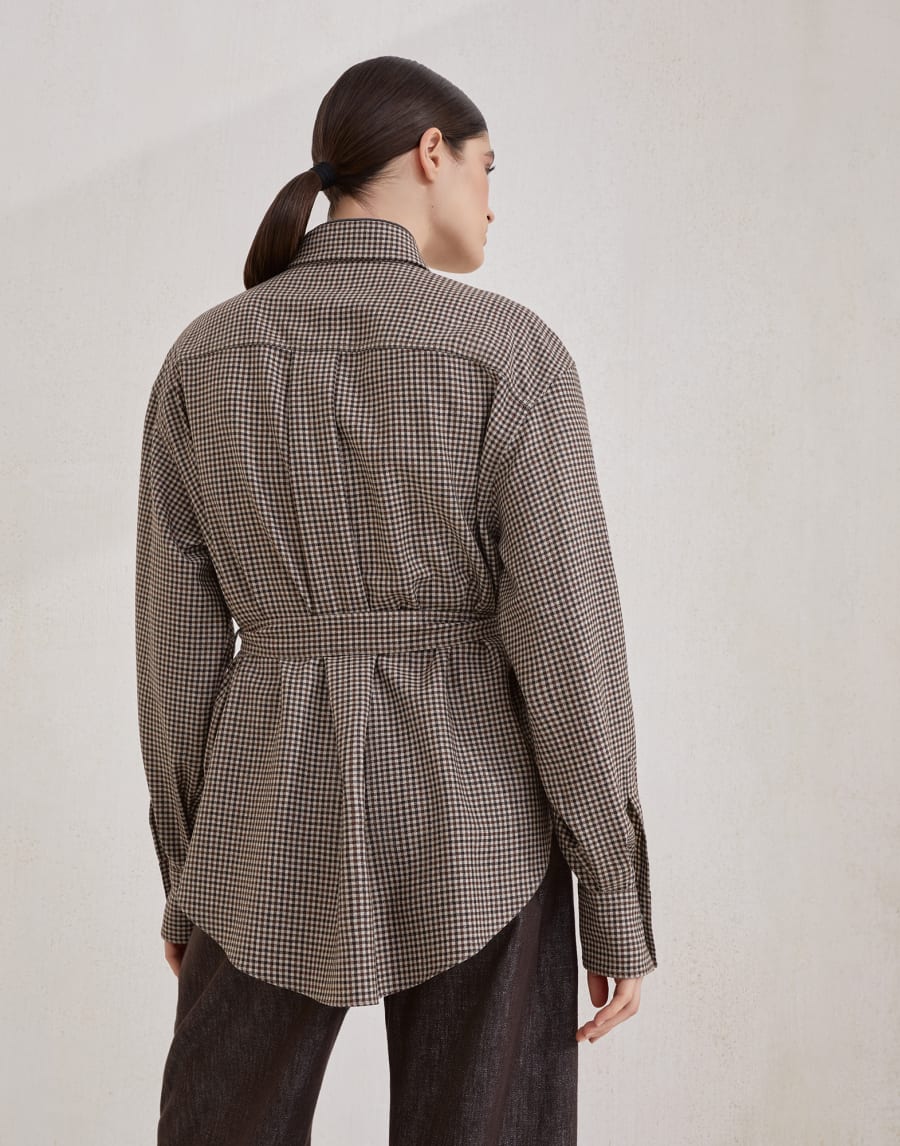Virgin wool check shirt Multicoloured Woman - Brunello Cucinelli