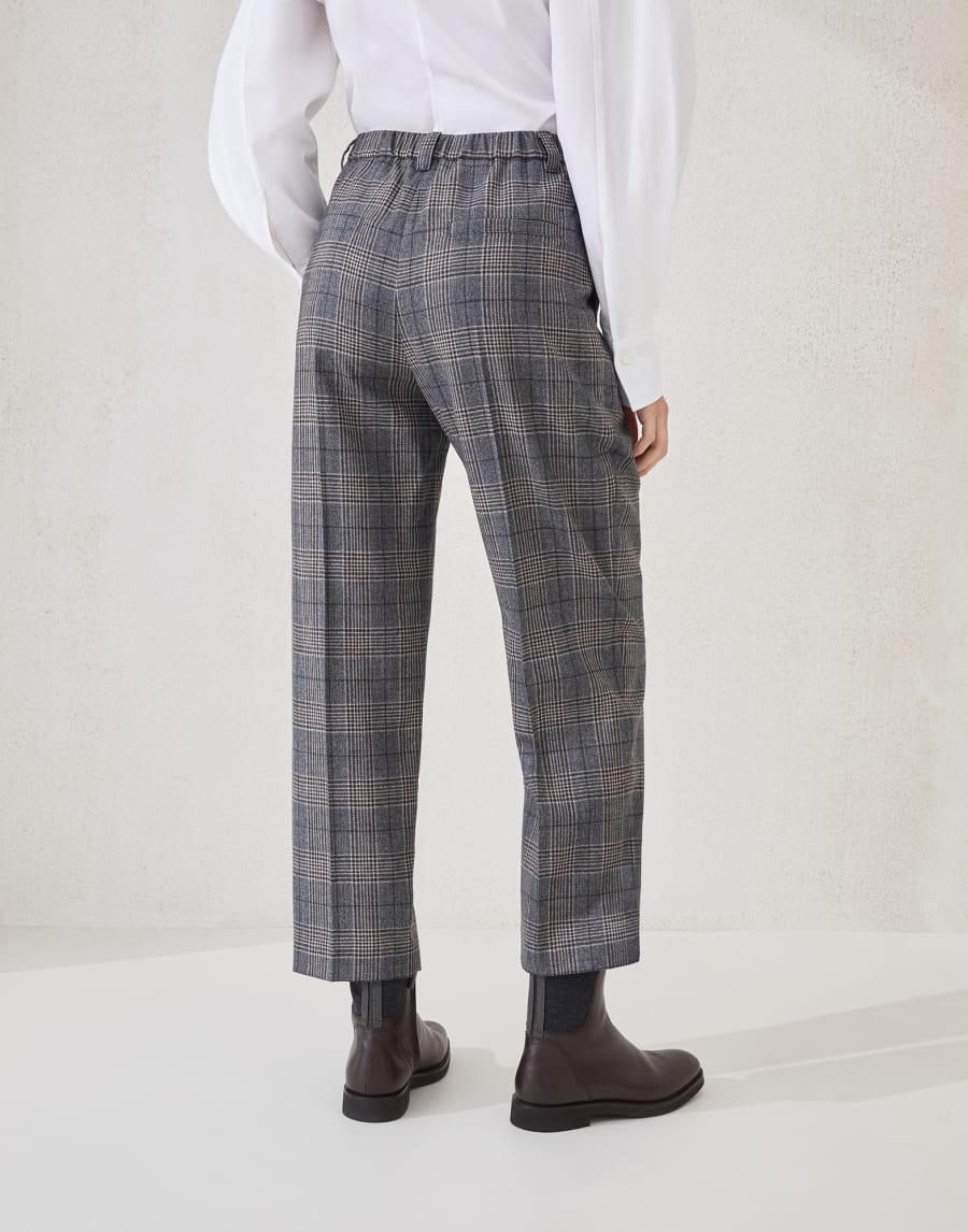 Prince of Wales baggy trousers Anthracite Woman - Brunello Cucinelli