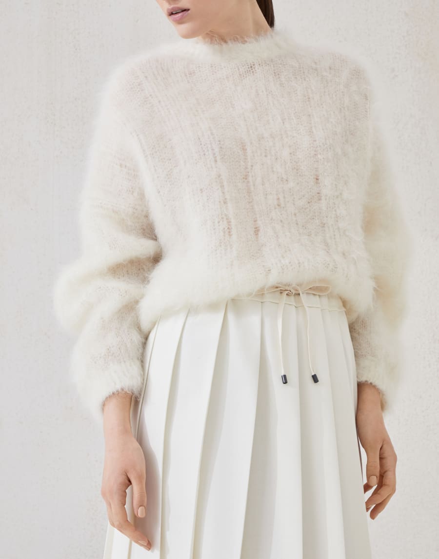 褶饰运动风半身裙 巴拿马色 女款 - Brunello Cucinelli