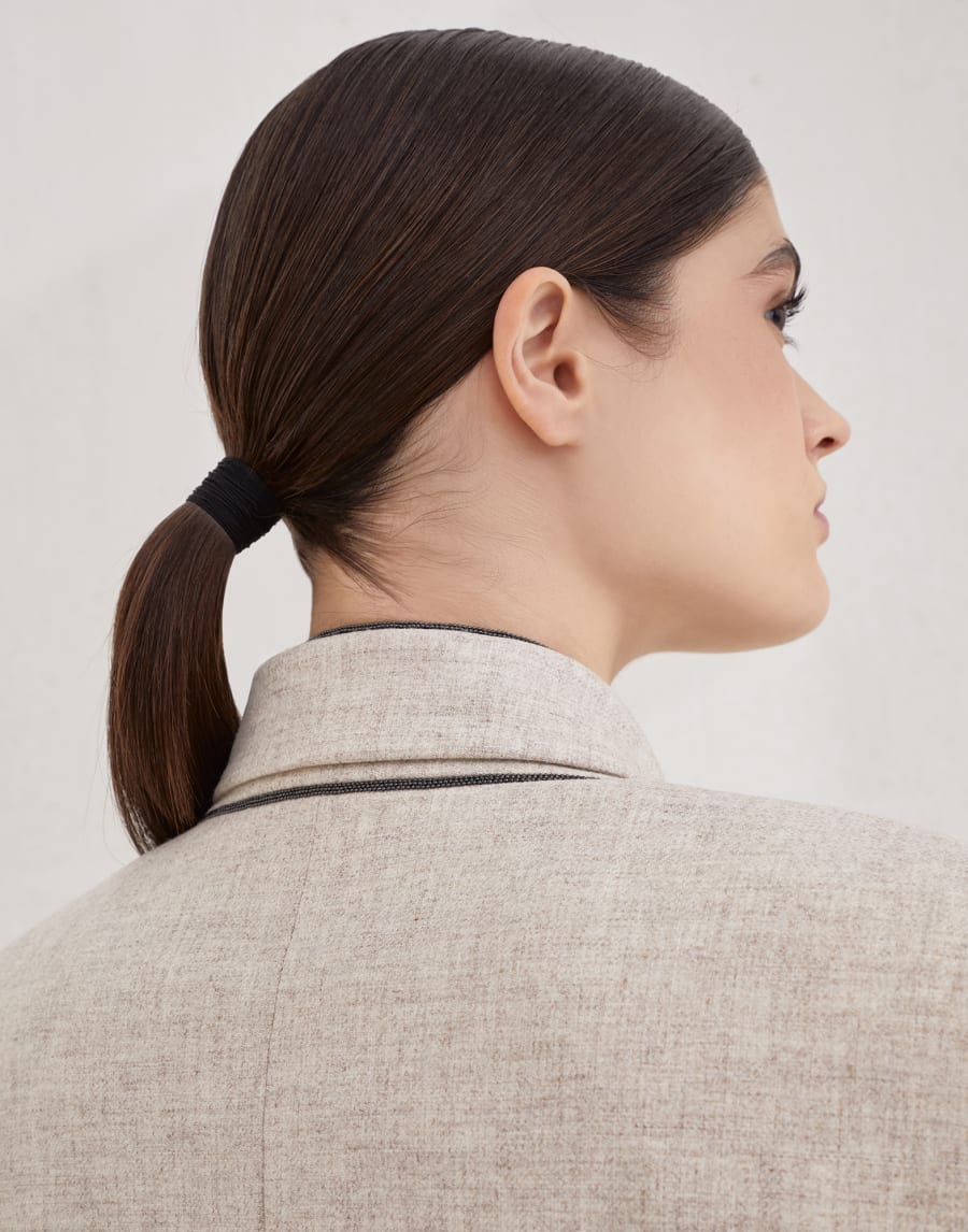 Twill flannel blazer Beige Woman - Brunello Cucinelli