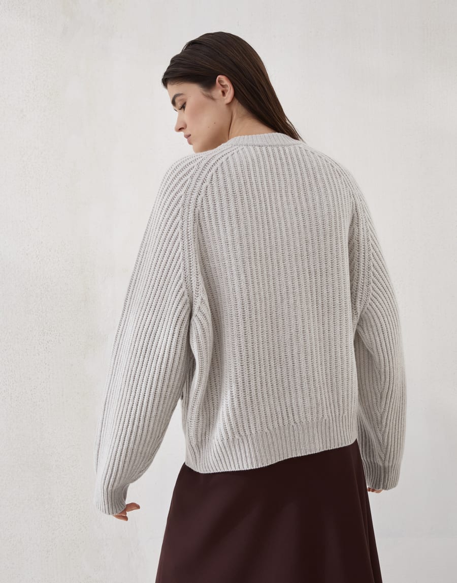 Cashmere Feather yarn cardigan Cool Beige Woman - Brunello Cucinelli