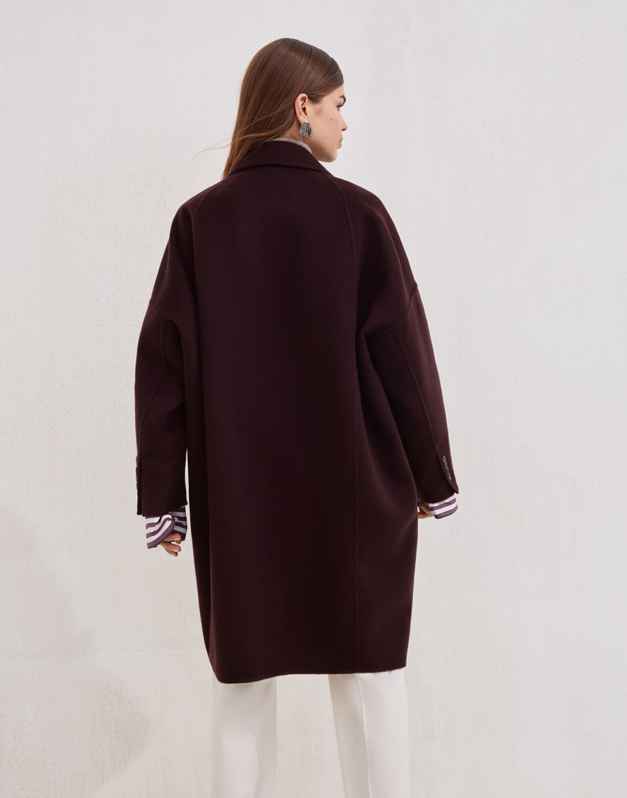 Cashmere beaver cloth coat Burgundy Woman - Brunello Cucinelli