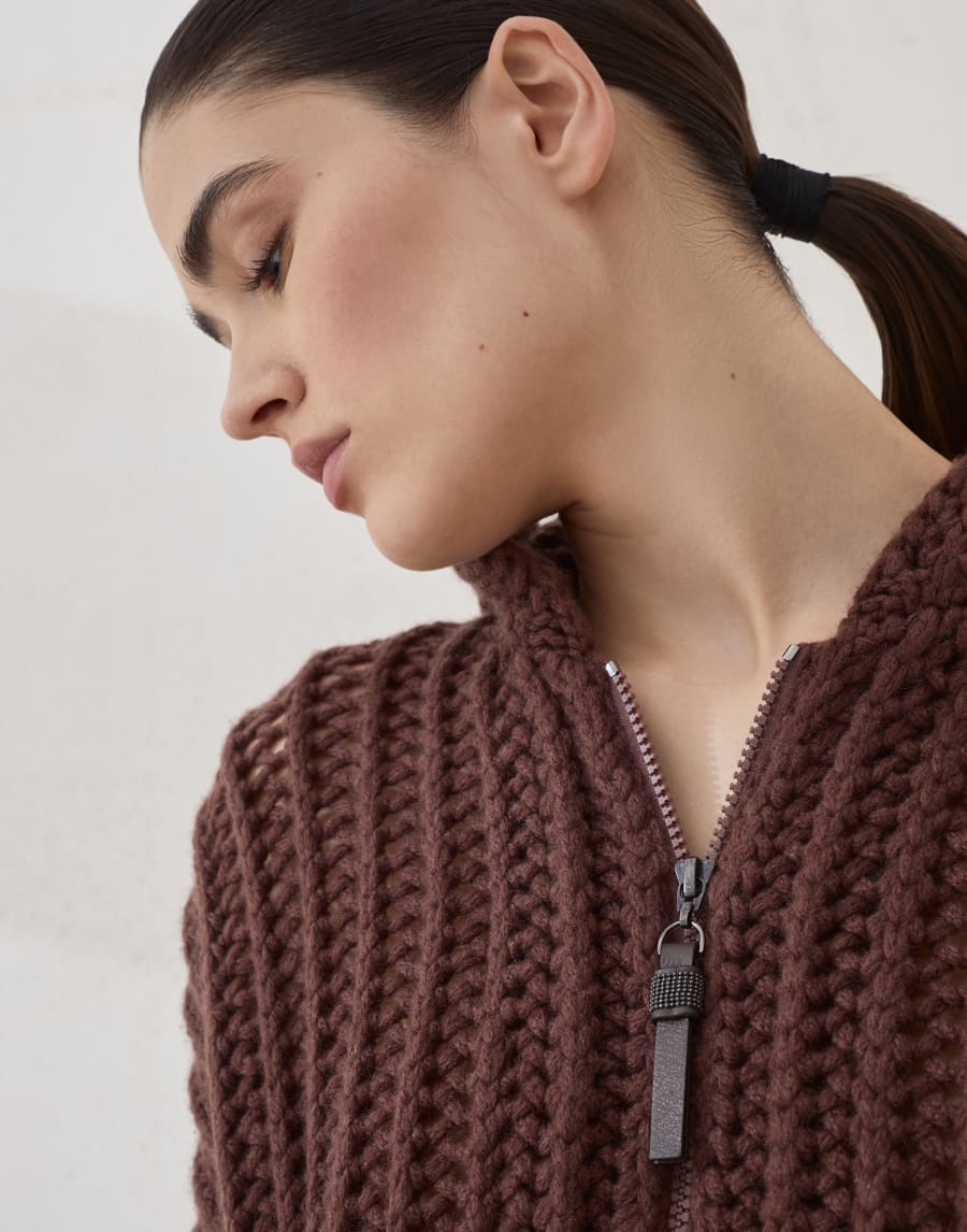 Cashmere Feather yarn cardigan Henna Woman - Brunello Cucinelli