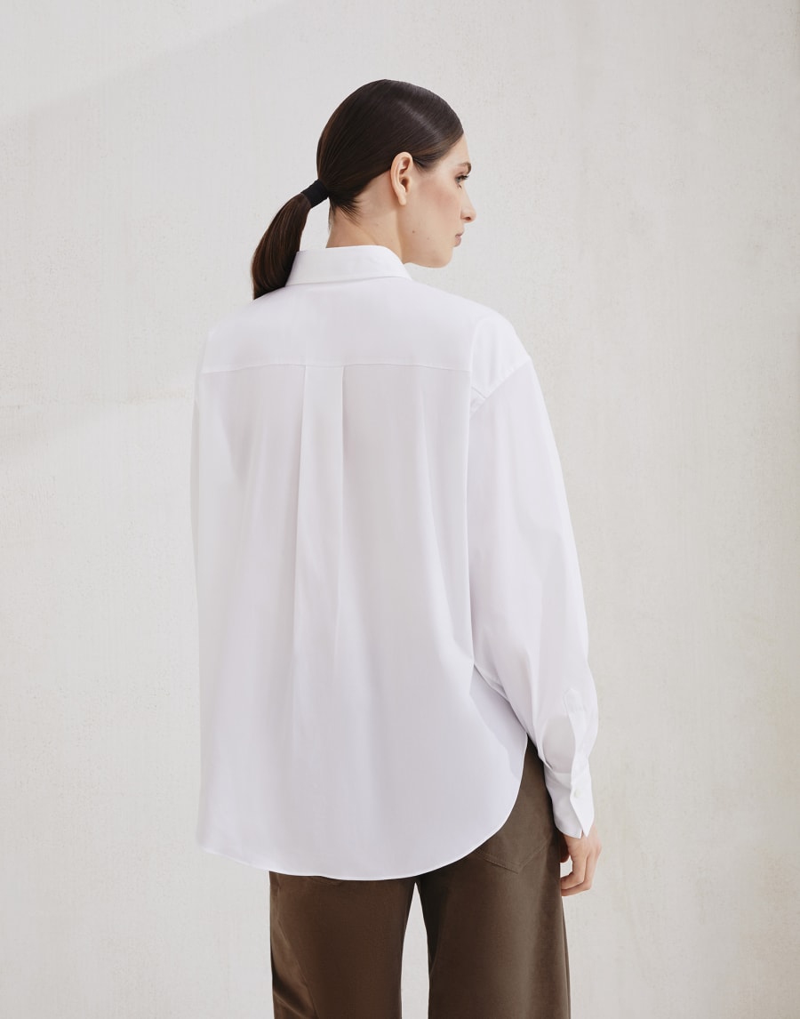 Stretch poplin shirt White Woman - Brunello Cucinelli