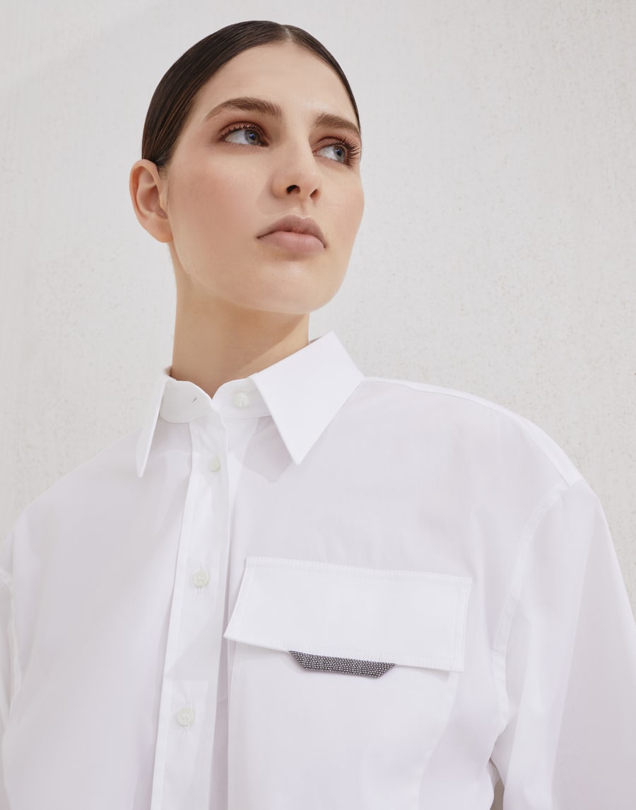 Stretch poplin shirt White Woman - Brunello Cucinelli