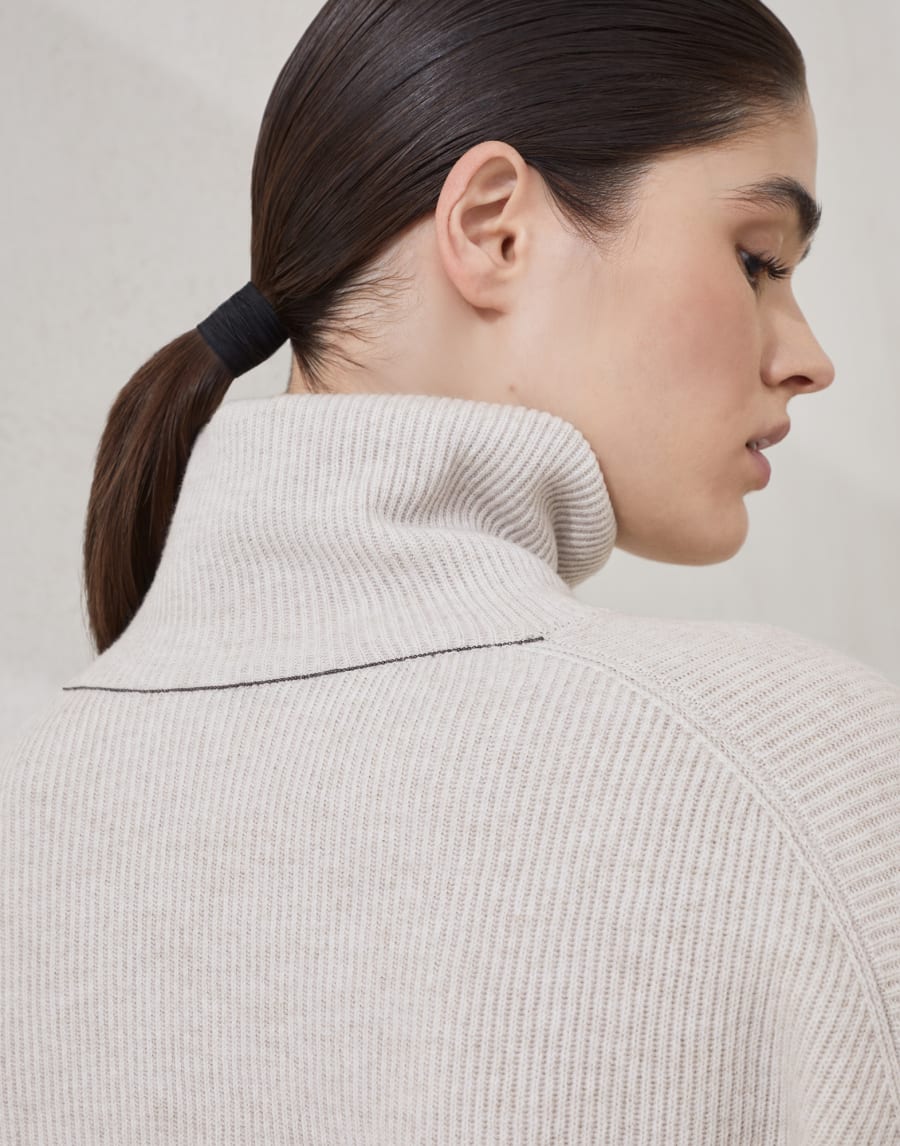 Wool, cashmere and silk sweater Cool Beige Woman - Brunello Cucinelli
