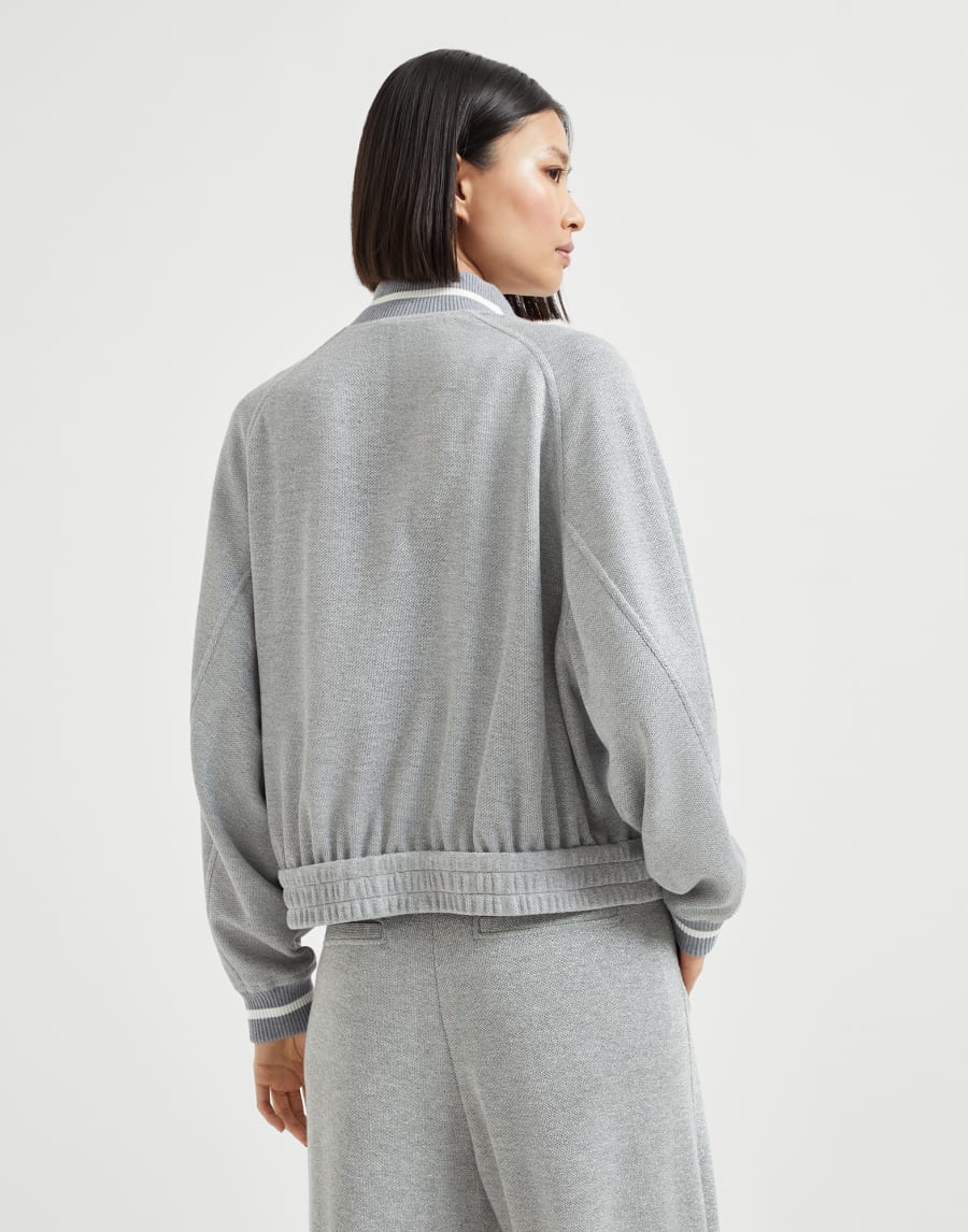 Sparkling piqué sweatshirt Silver Woman - Brunello Cucinelli