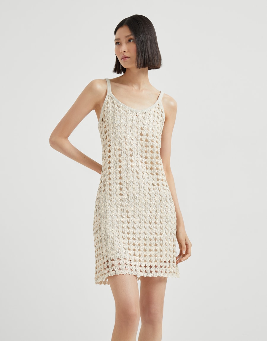 Dazzling Embroidery dress Milk Woman - Brunello Cucinelli