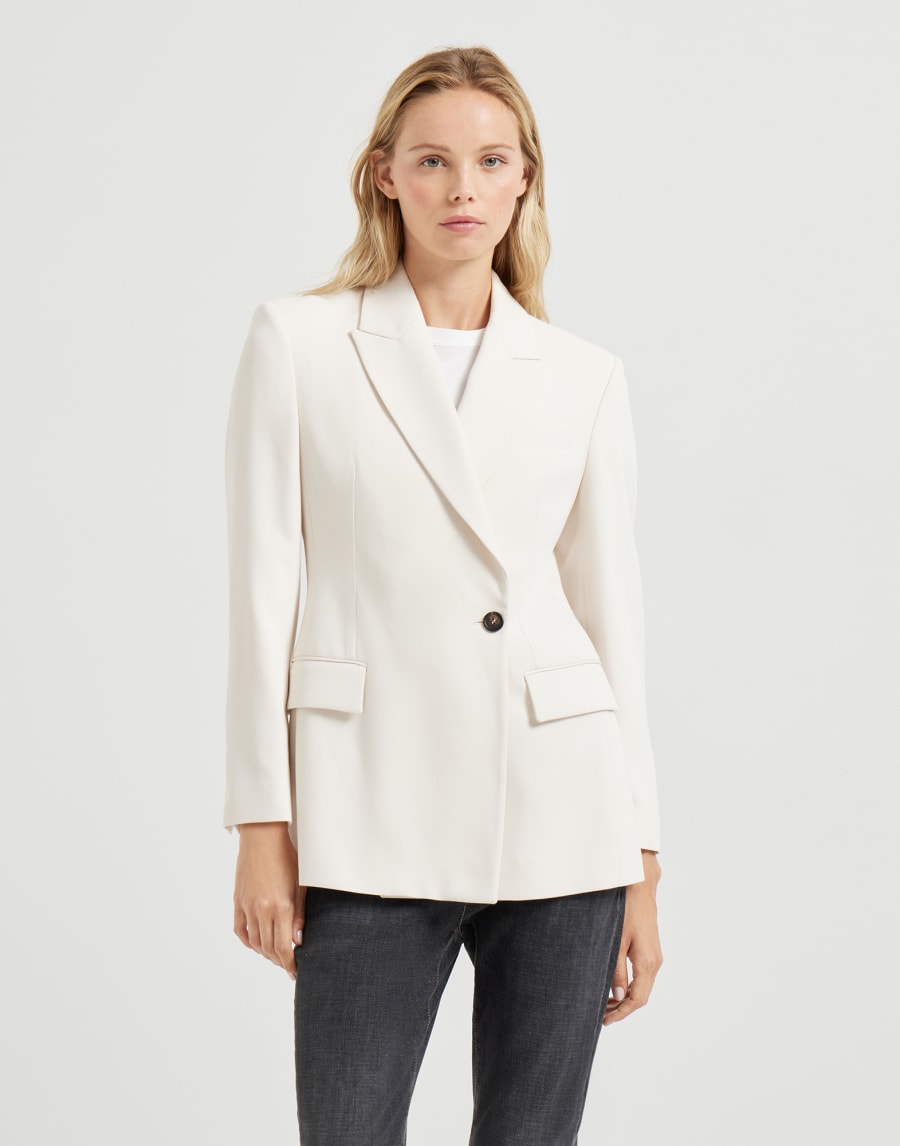 Couture twill blazer Milk Woman - Brunello Cucinelli