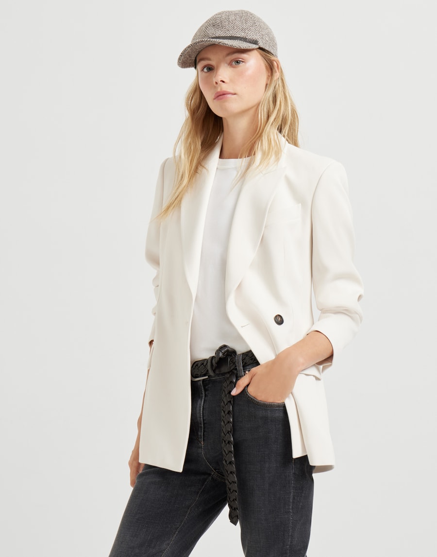 Couture twill blazer Milk Woman - Brunello Cucinelli