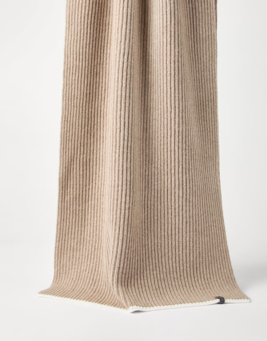 Écharpe en maille Marron Clair Femme - Brunello Cucinelli