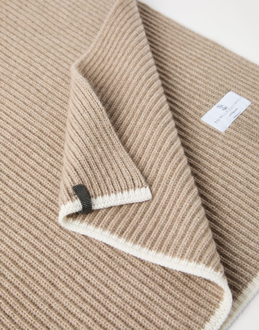 Cashmere knit scarf Light Brown Woman - Brunello Cucinelli