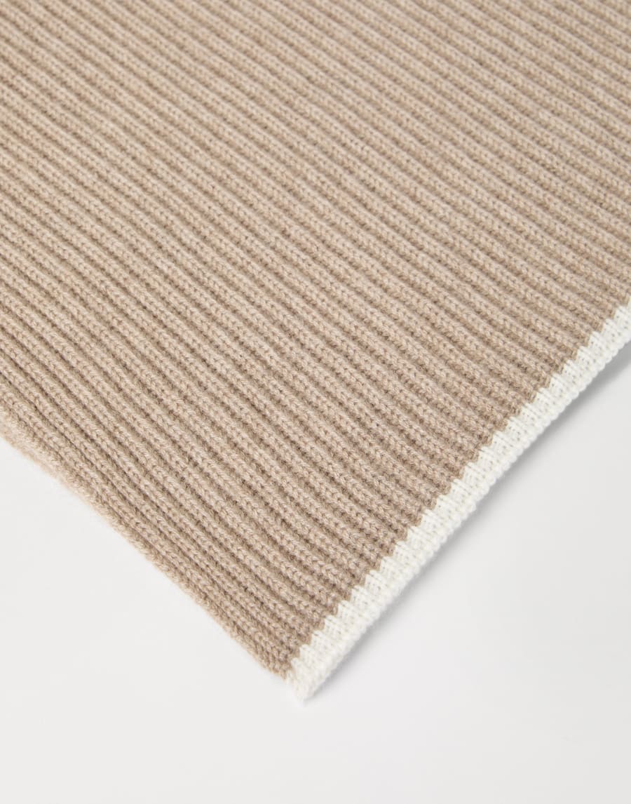 Cashmere knit scarf Light Brown Woman - Brunello Cucinelli