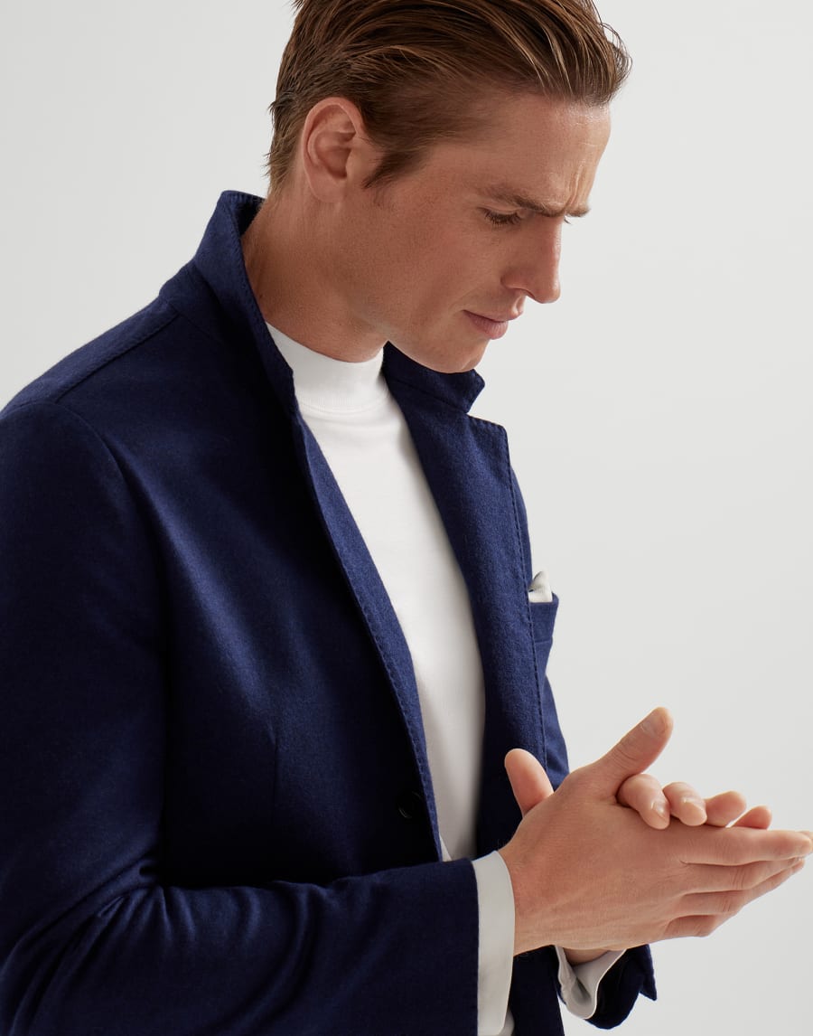 Cashmere jersey blazer Blue Man - Brunello Cucinelli