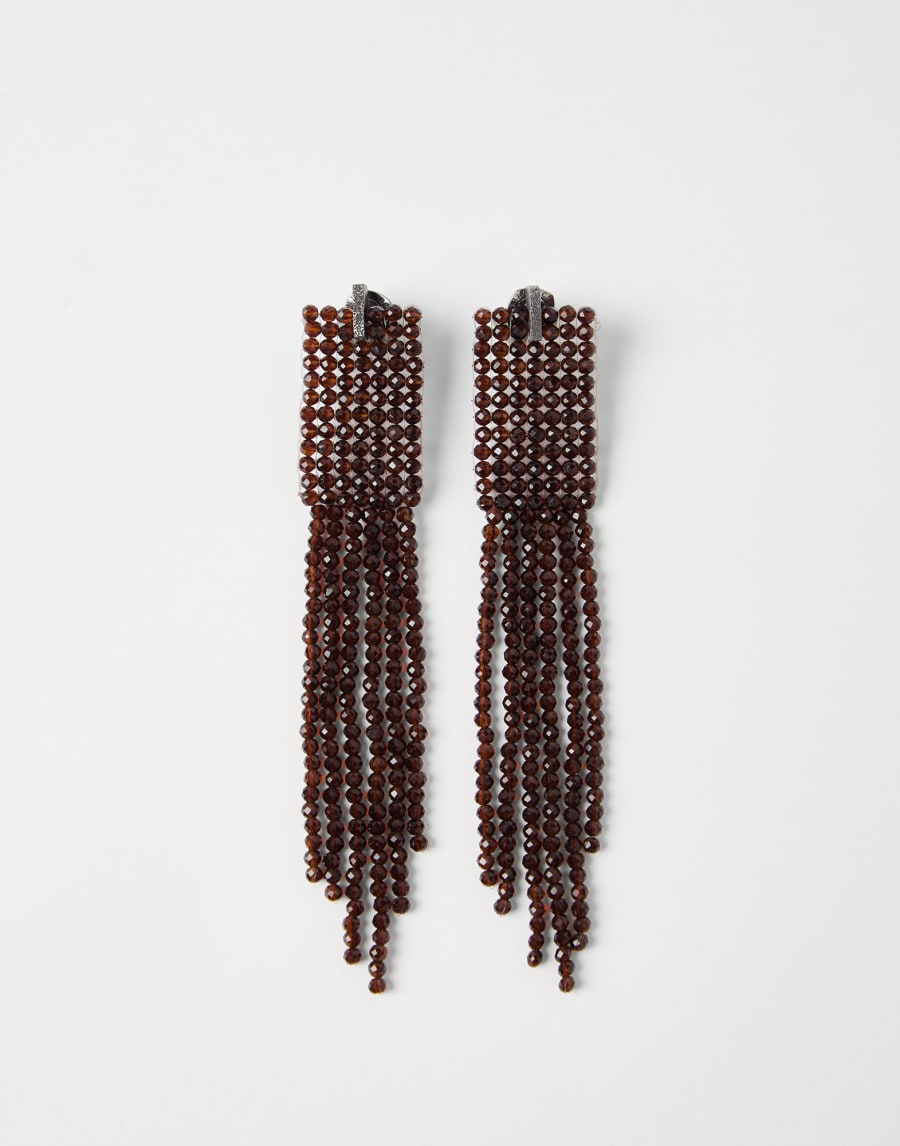 Frayed earrings in Vetro Chocolate Woman - Brunello Cucinelli