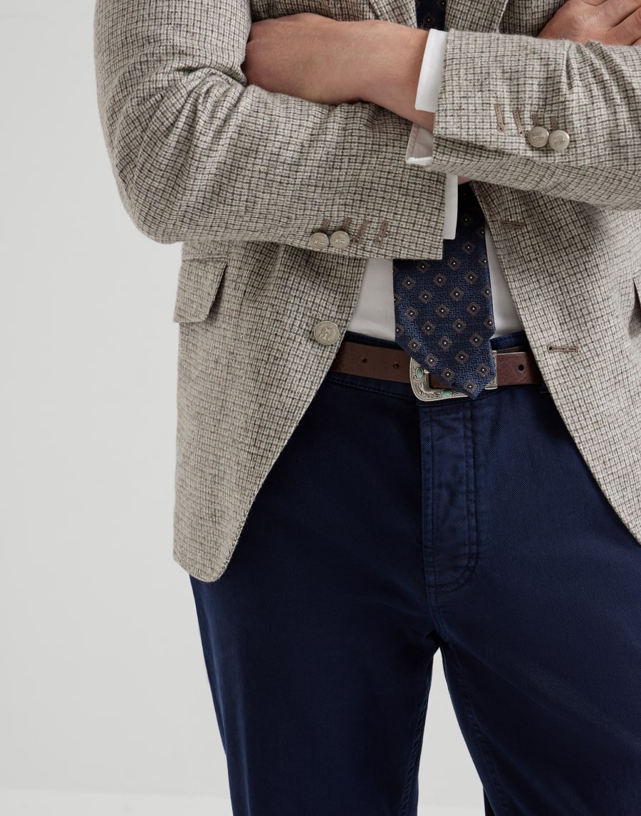 Comfort denim trousers Navy Blue Man - Brunello Cucinelli