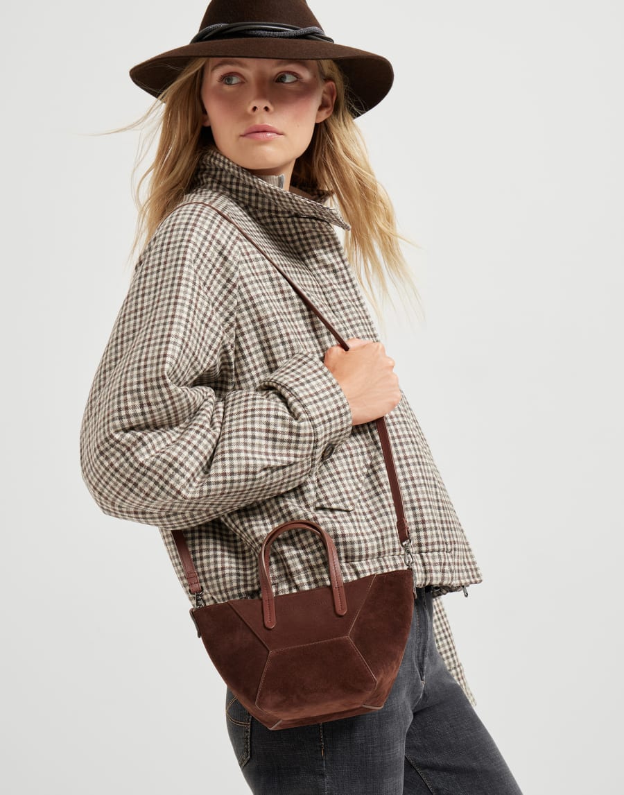 BC Duo 迷你绒面革手袋 深紫红色 女款 - Brunello Cucinelli