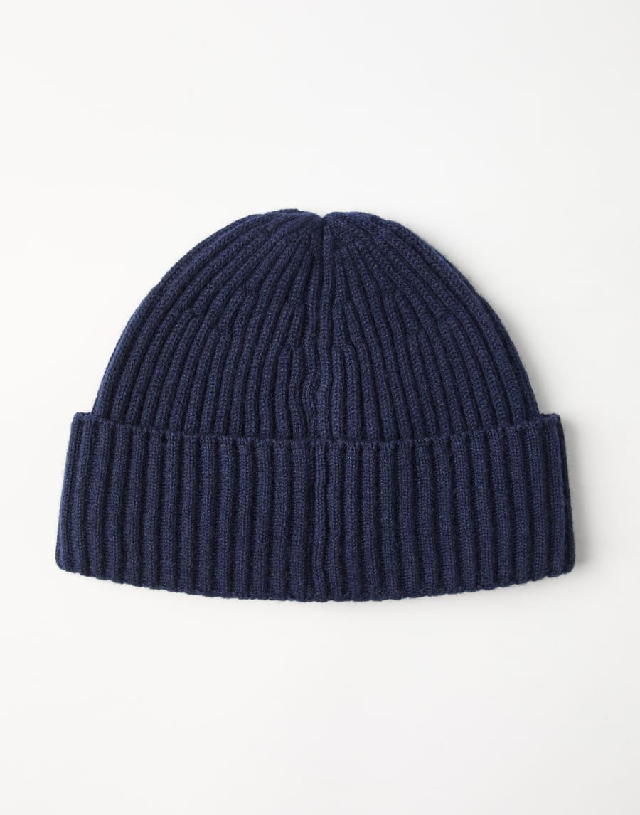 カシミヤ リブニットキャップ マリン メンズ - Brunello Cucinelli