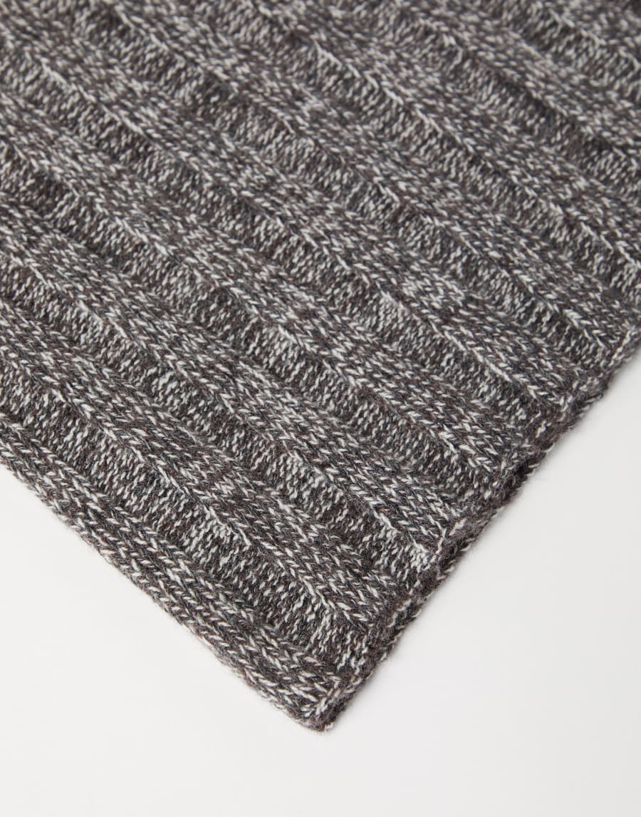 Cashmere knit scarf Coffee Man - Brunello Cucinelli
