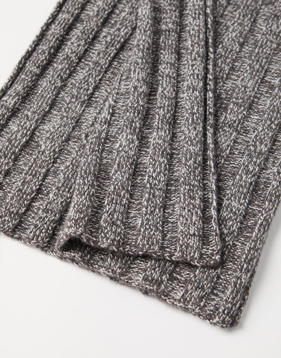 Cashmere knit scarf Coffee Man - Brunello Cucinelli
