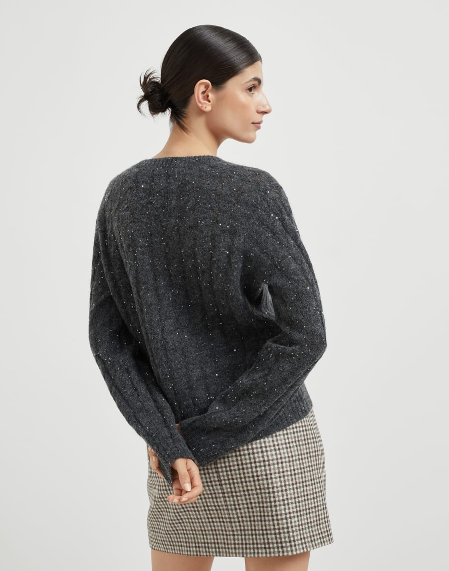 „Dazzling Cable“-Pullover Anthrazit Damen - Brunello Cucinelli