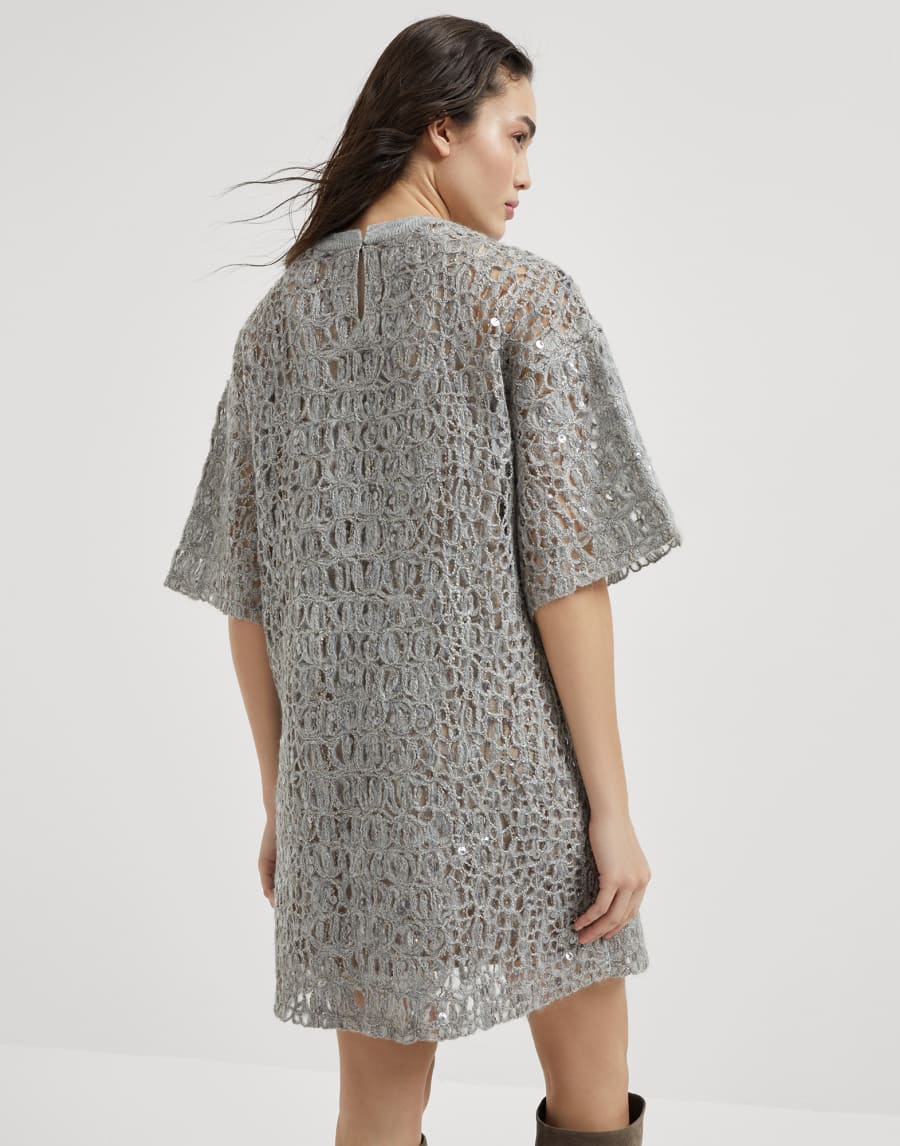 Dazzling croc embroidery dress Light Grey Woman - Brunello Cucinelli