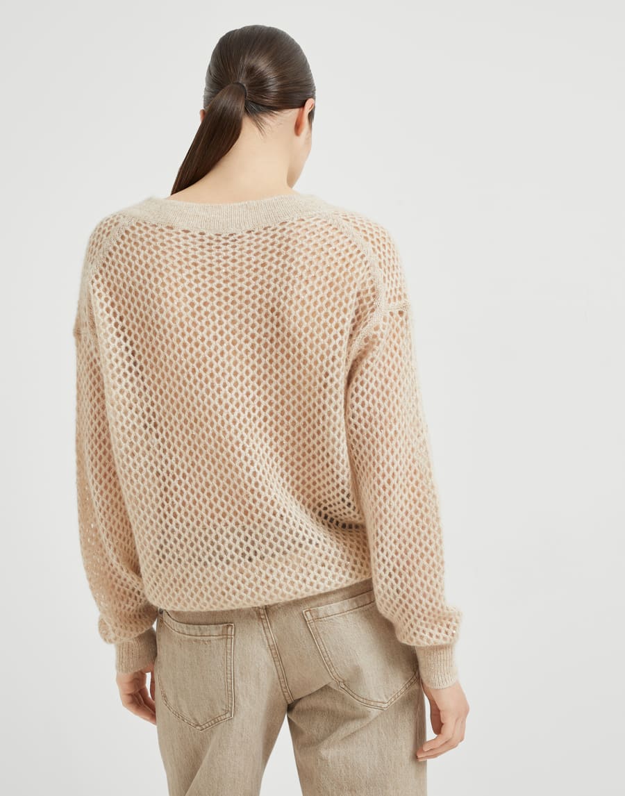 Dazzling Mesh sweater Warm Beige Woman - Brunello Cucinelli