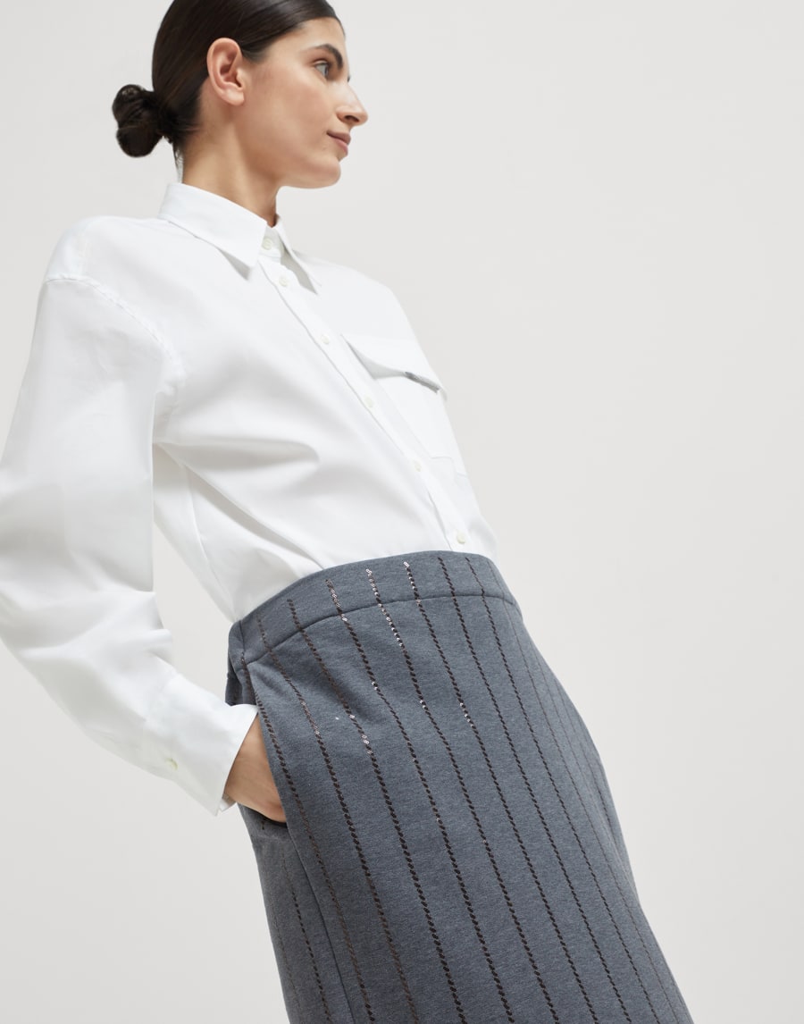 Dazzling Embroidery skirt Lead Woman - Brunello Cucinelli