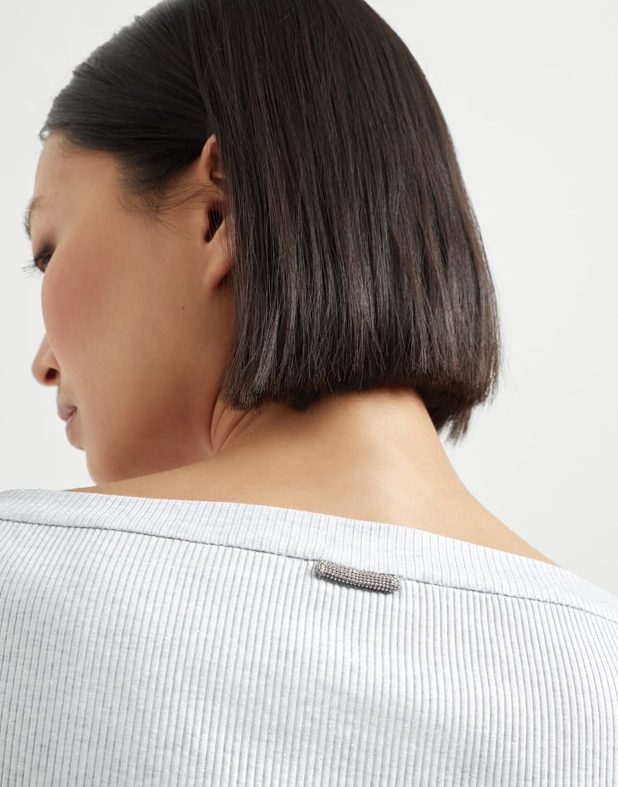 Футболка из джерси Sparkling Серебристый Женщина - Brunello Cucinelli