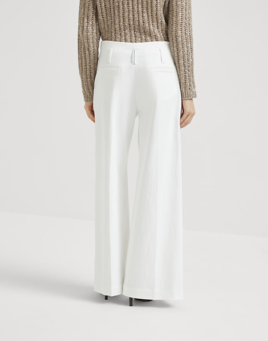 Pantalon Sartorial Flared Ivoire Femme - Brunello Cucinelli