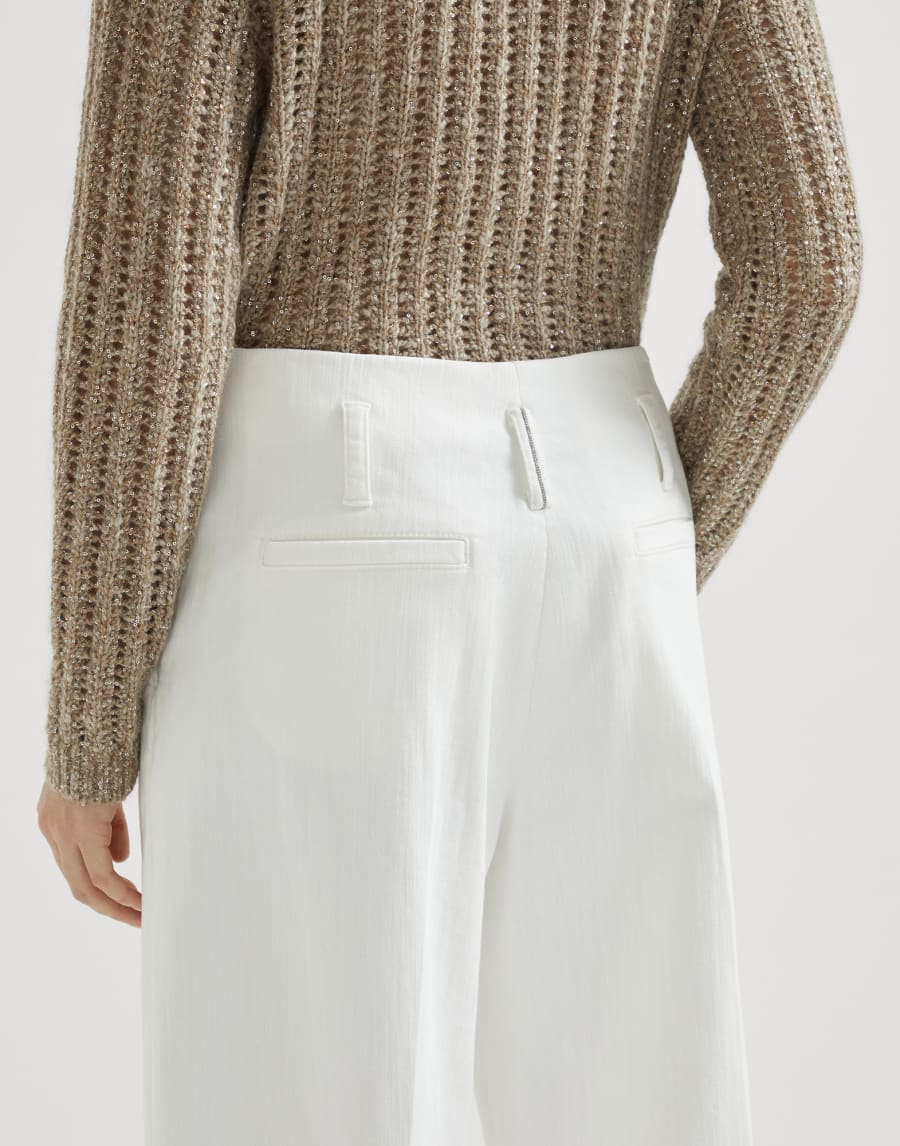 Flared sartorial trousers Ivory Woman - Brunello Cucinelli