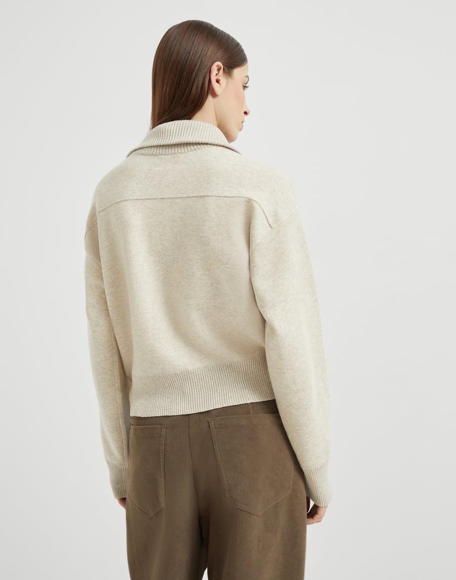 Double-knit cardigan Oat Woman - Brunello Cucinelli