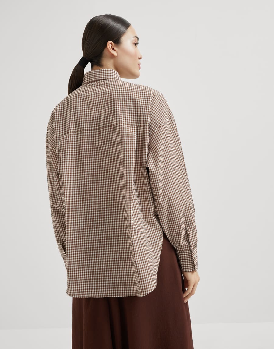 Checked poplin shirt Multicoloured Woman - Brunello Cucinelli