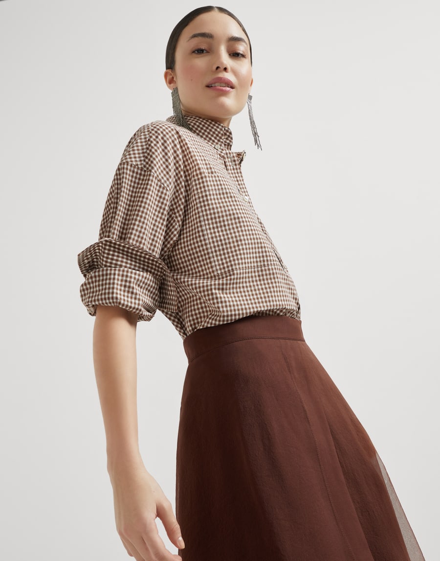 Camicia in popeline check Fantasia Donna - Brunello Cucinelli